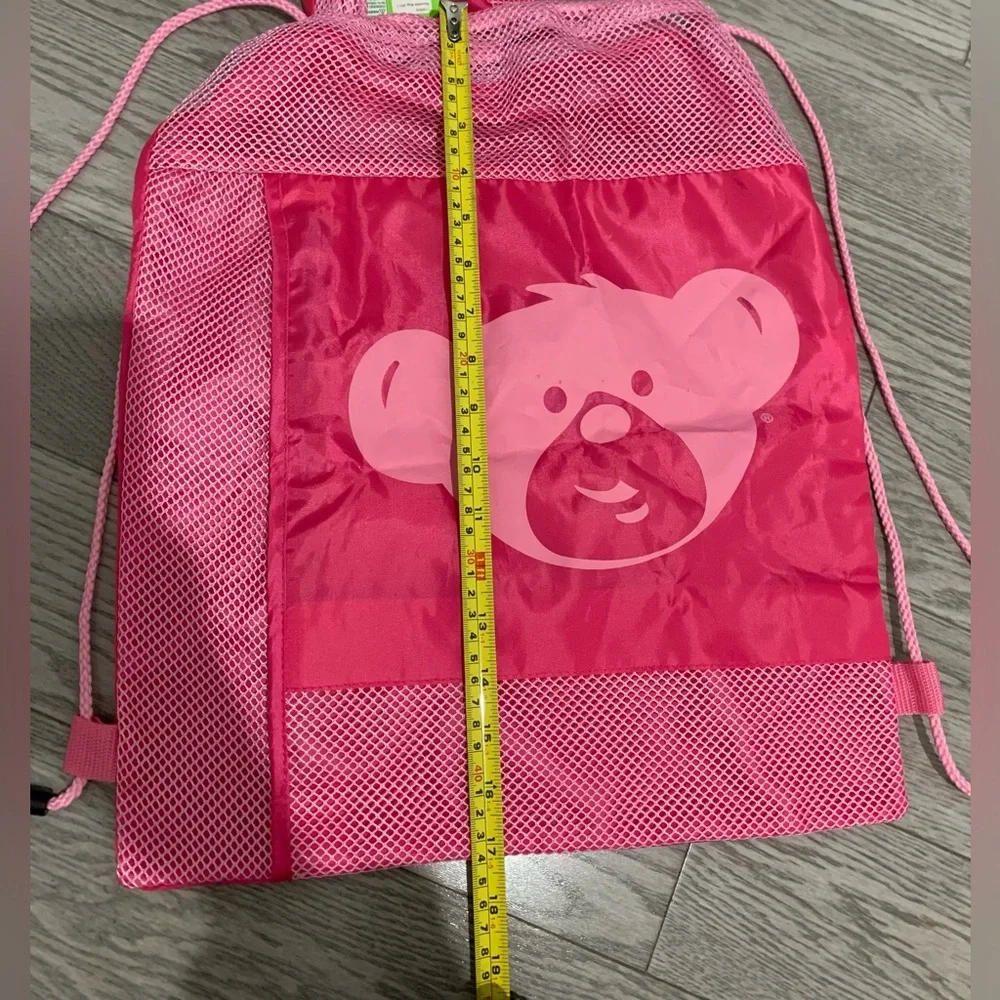 New Build-a-bear pink Drawstring Backpack with Mini bag